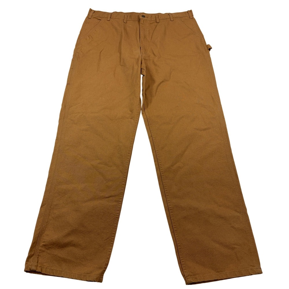 Carhartt Brown Washed Duck Loose Fit Utility Carpenter Pants 44x36